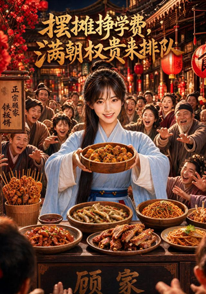 摆摊挣学费，满朝权贵来排队（89集）火爆短剧抢先看